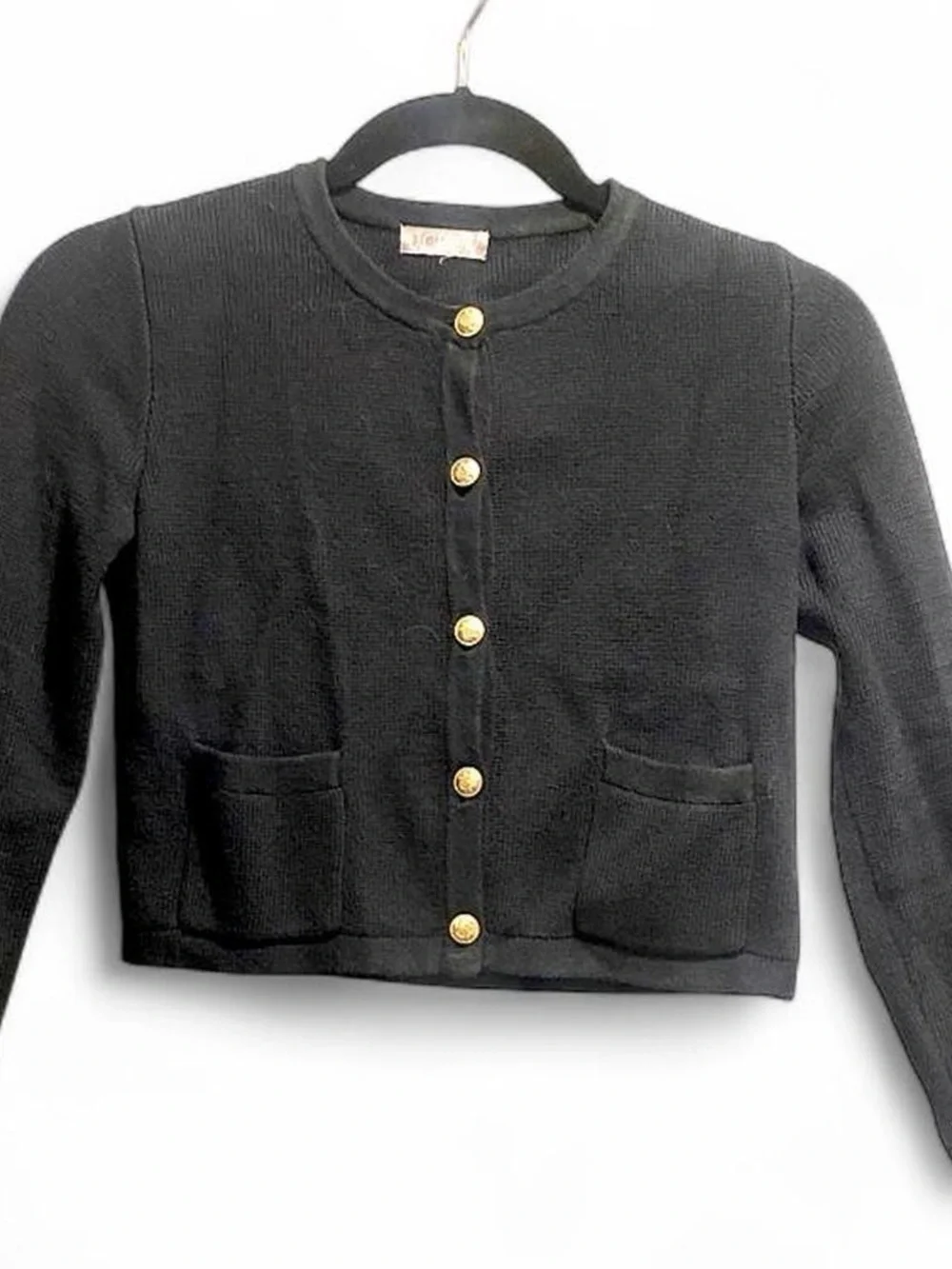 J. Crew Black Knit Cardigan with Gold Buttons